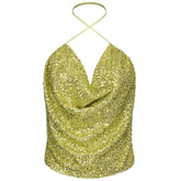 Green Polyester Women Top
